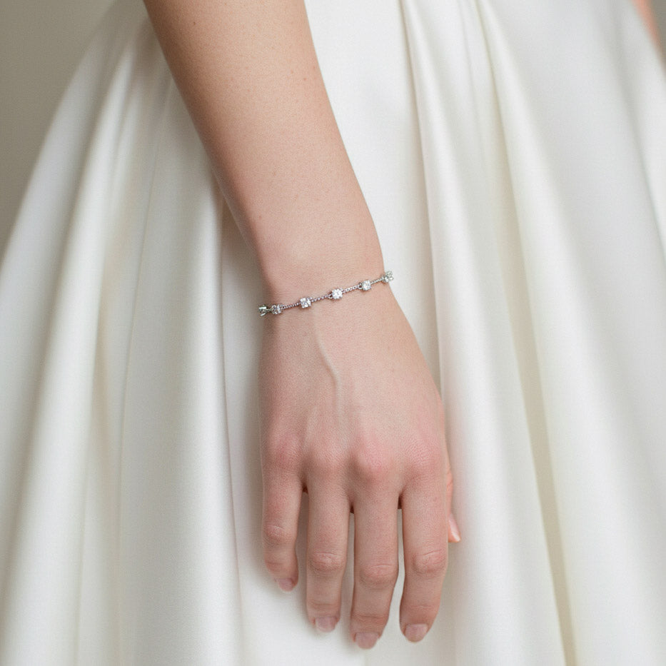 Minimalist Silver Bracelet for Brides-Ginger