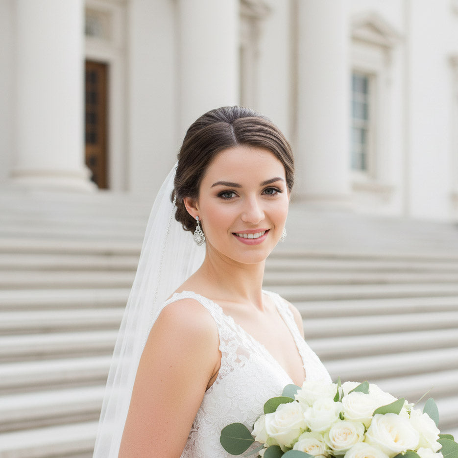Vintage-Inspired Chandelier Cubic Zirconia Earrings for Brides & Special Events - Eloise
