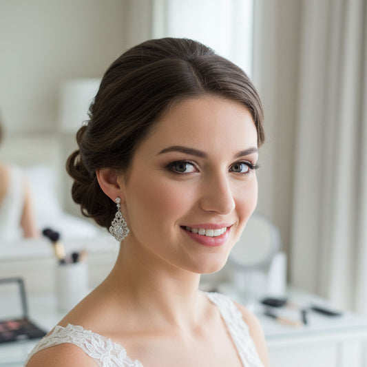 Vintage-Inspired Chandelier Cubic Zirconia Earrings for Brides & Special Events - Eloise
