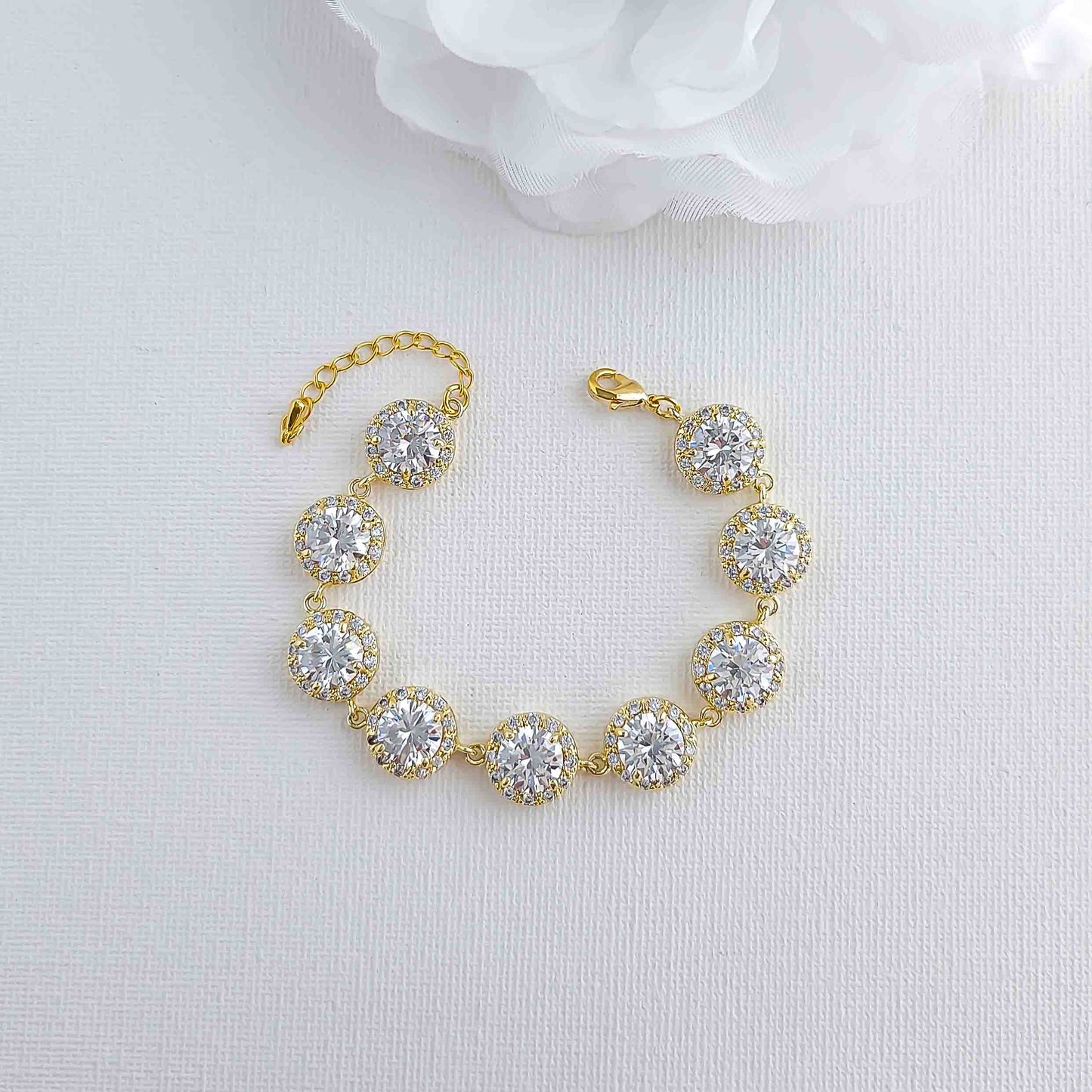 Round Bracelet in Yellow Gold For Weddings-Evita