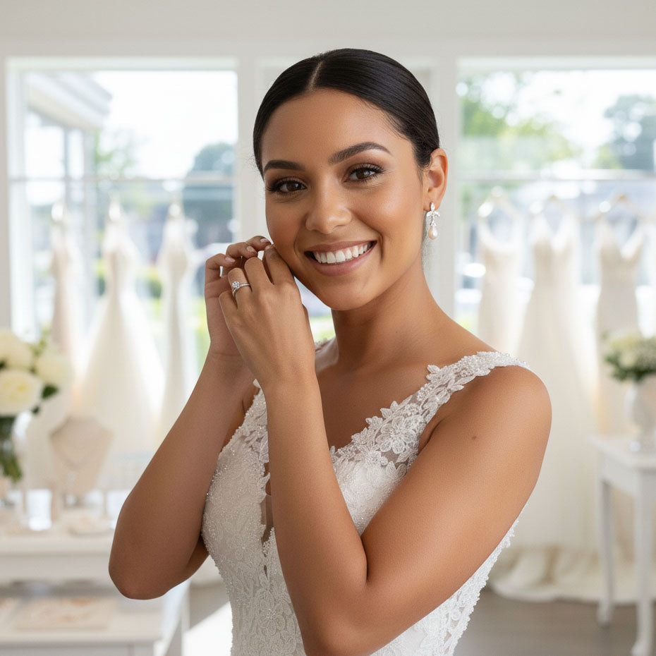 Rose Gold Pearl Jewelry Set: Modern Classic in Blush & Ivory for Brides & Bridesmaids- Flora