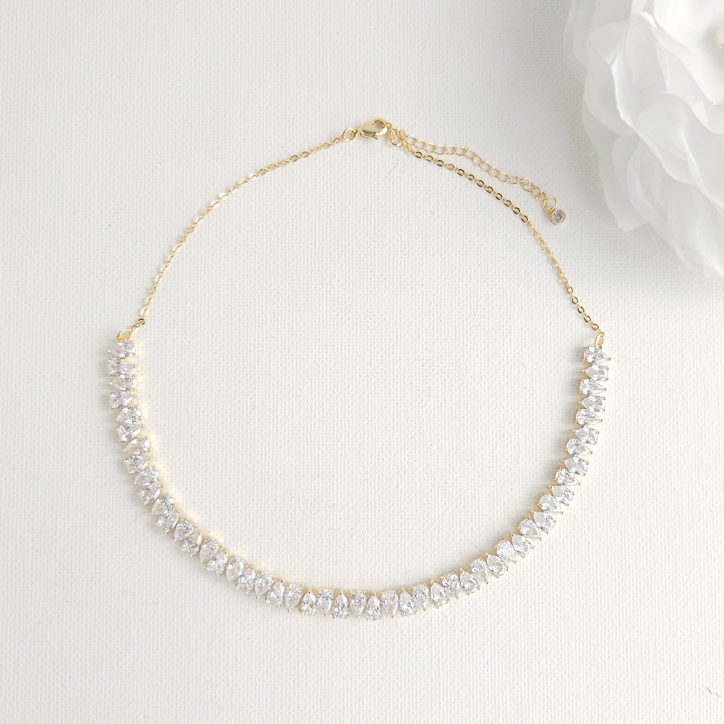 Regal Gold CZ Choker Set: Bride, Wedding & Occasion Elegant Statement Jewelry -Talia