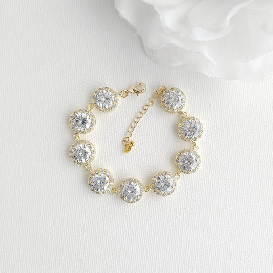 Gold Bridal Bracelet | Elegant Round Statement Design - Grace