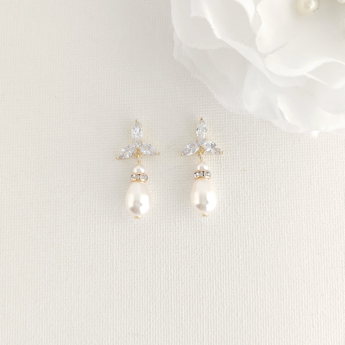 Rose Gold Pearl Jewelry Set: Modern Classic in Blush & Ivory for Brides & Bridesmaids- Flora