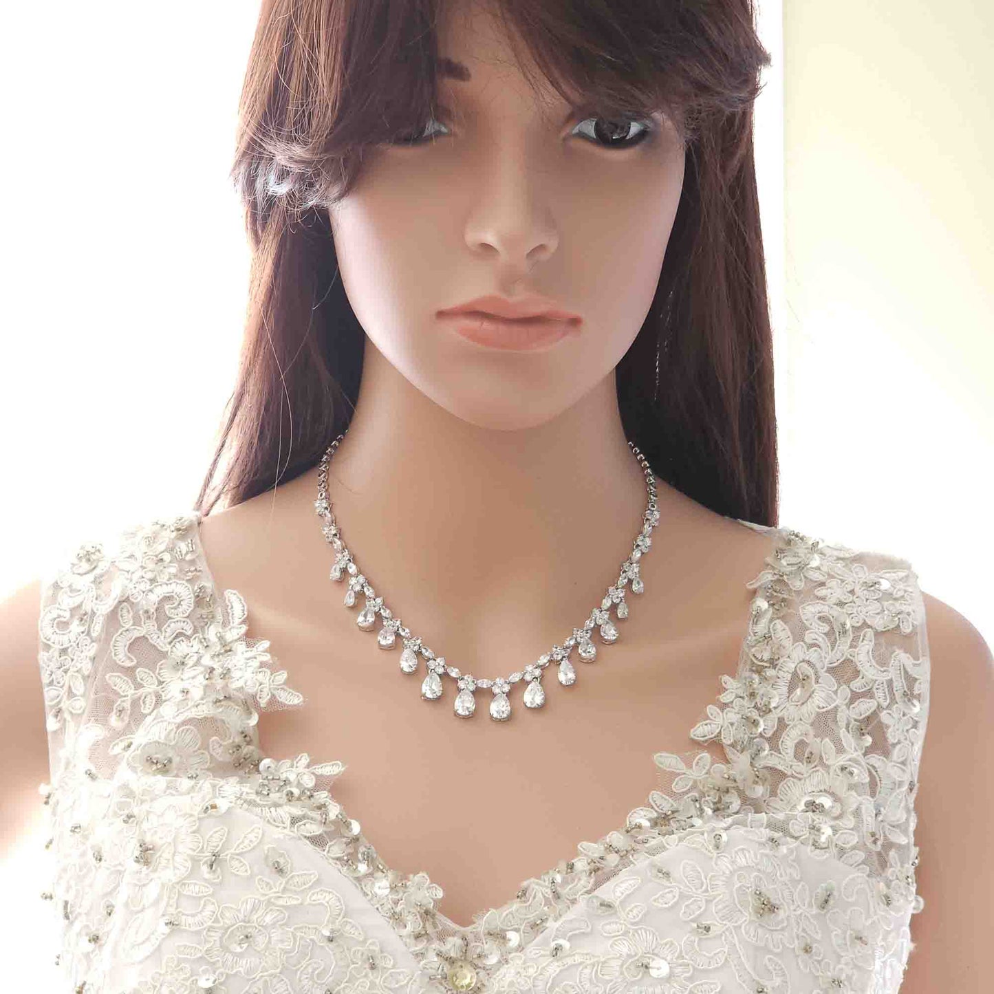 Ensemble de bijoux de mariage et de réception en zircon cubique pour Brides-Anya