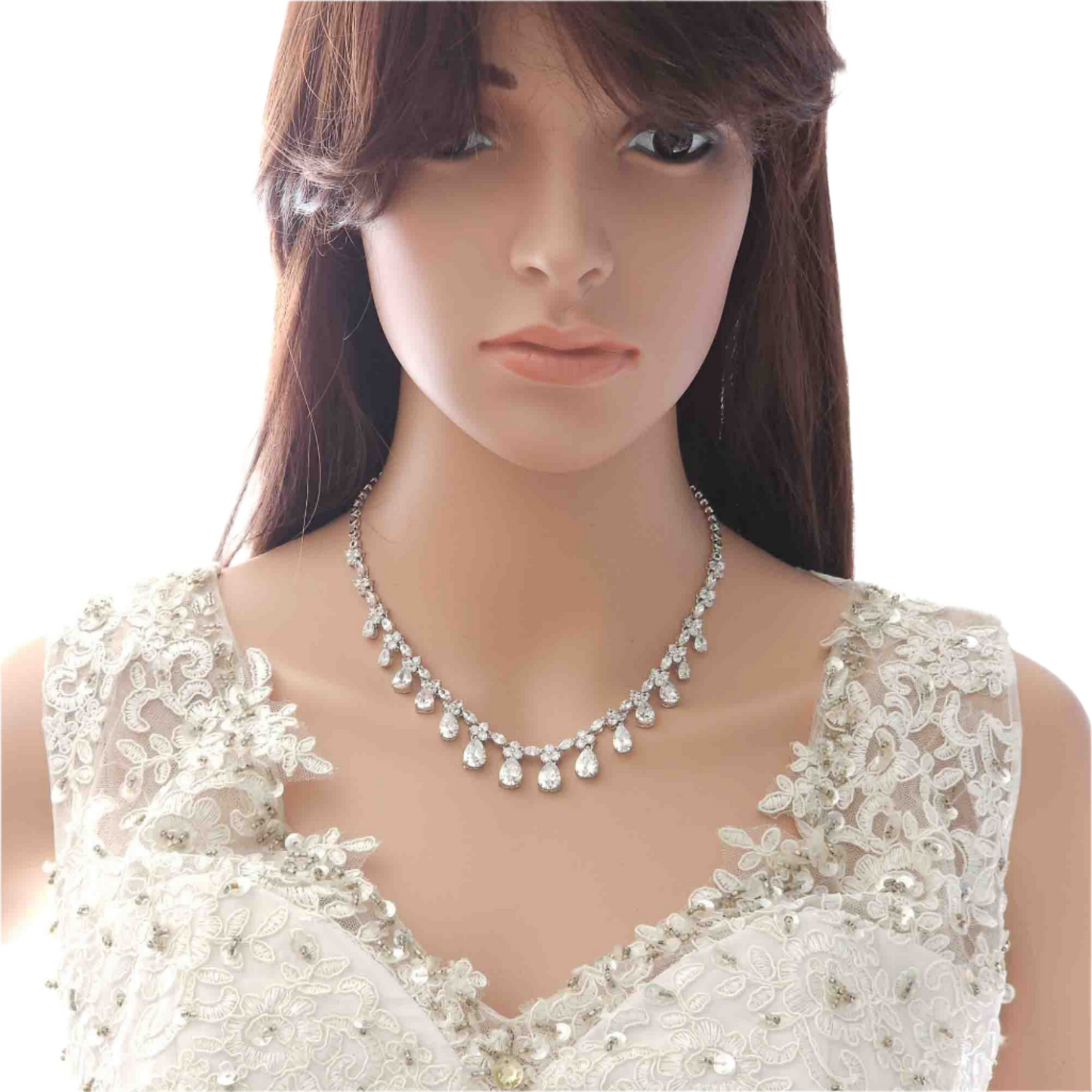 3-Piece Matching Bridal Jewelry Set Necklace Bracelet Earrings- Jessica