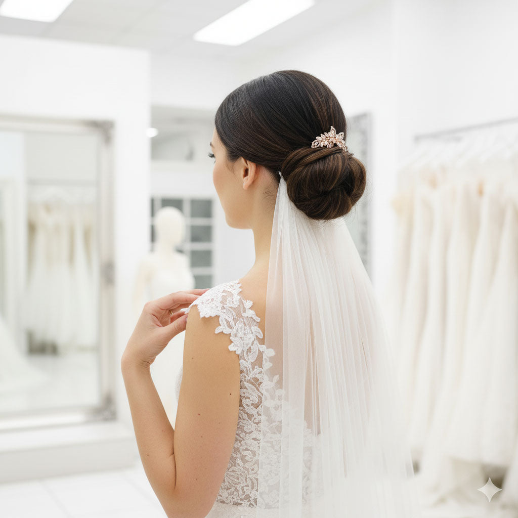 Silver Leaf Hair Comb: Sparkling Marquise Crystal Design for Brides– Kerry