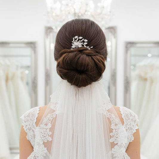 Petite Flower Bridal Hairpiece in Gold- Kika