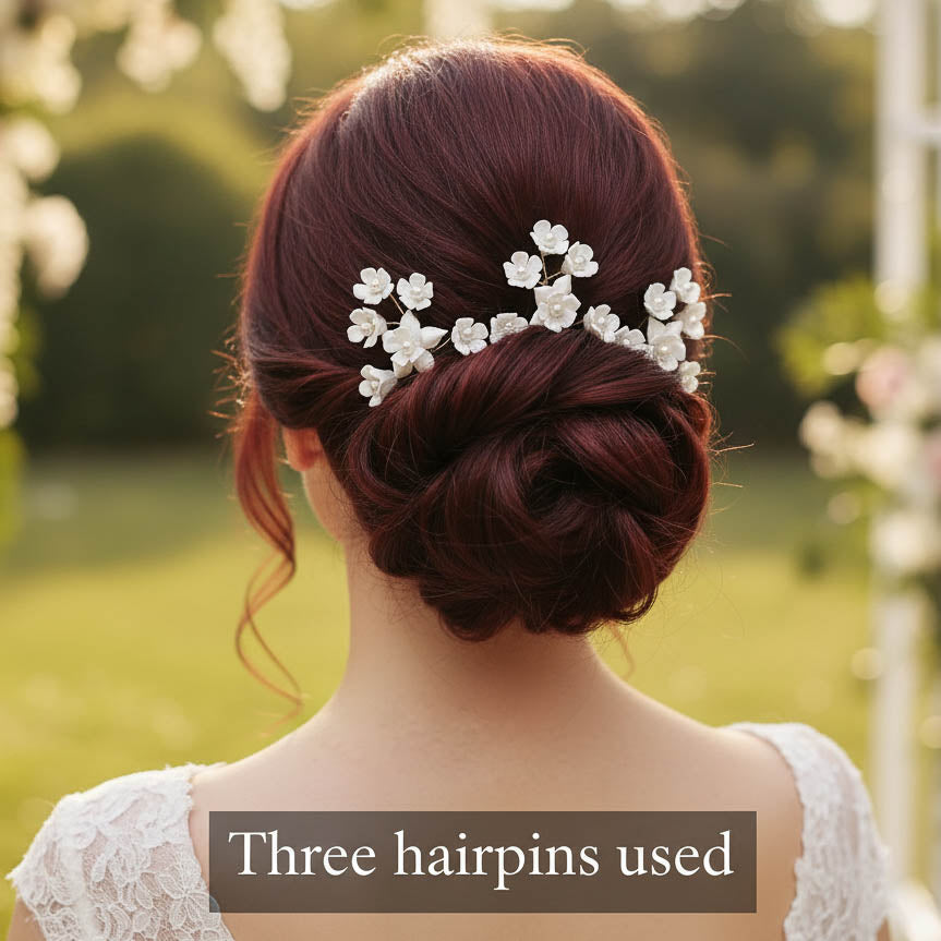 Floral Wedding Hair Pins In Gold- Lana