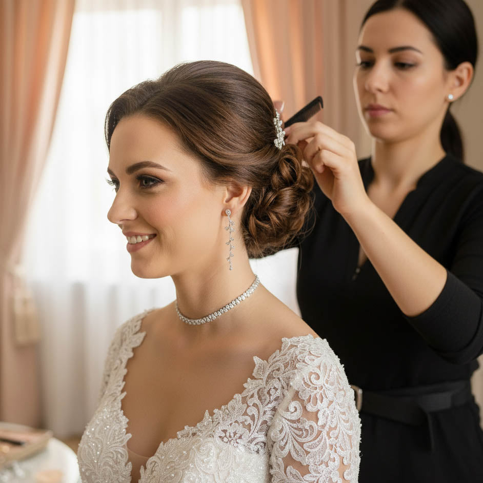 Regal Gold CZ Choker Set: Bride, Wedding & Occasion Elegant Statement Jewelry -Talia