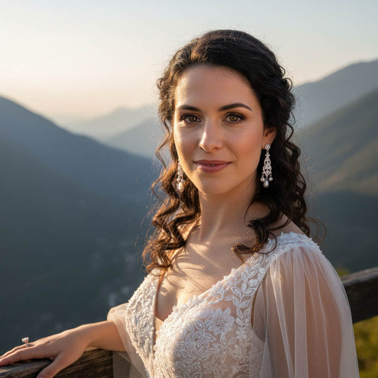 Elegant Pearl Drop Chandelier Earrings for a Graceful Bridal Look -Laura