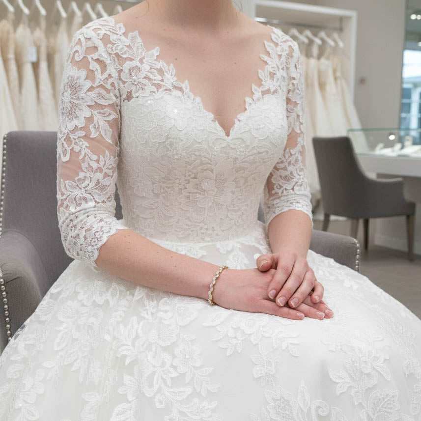 Rose Gold Wedding Bracelet With Crystal Leaf for Brides- Belle