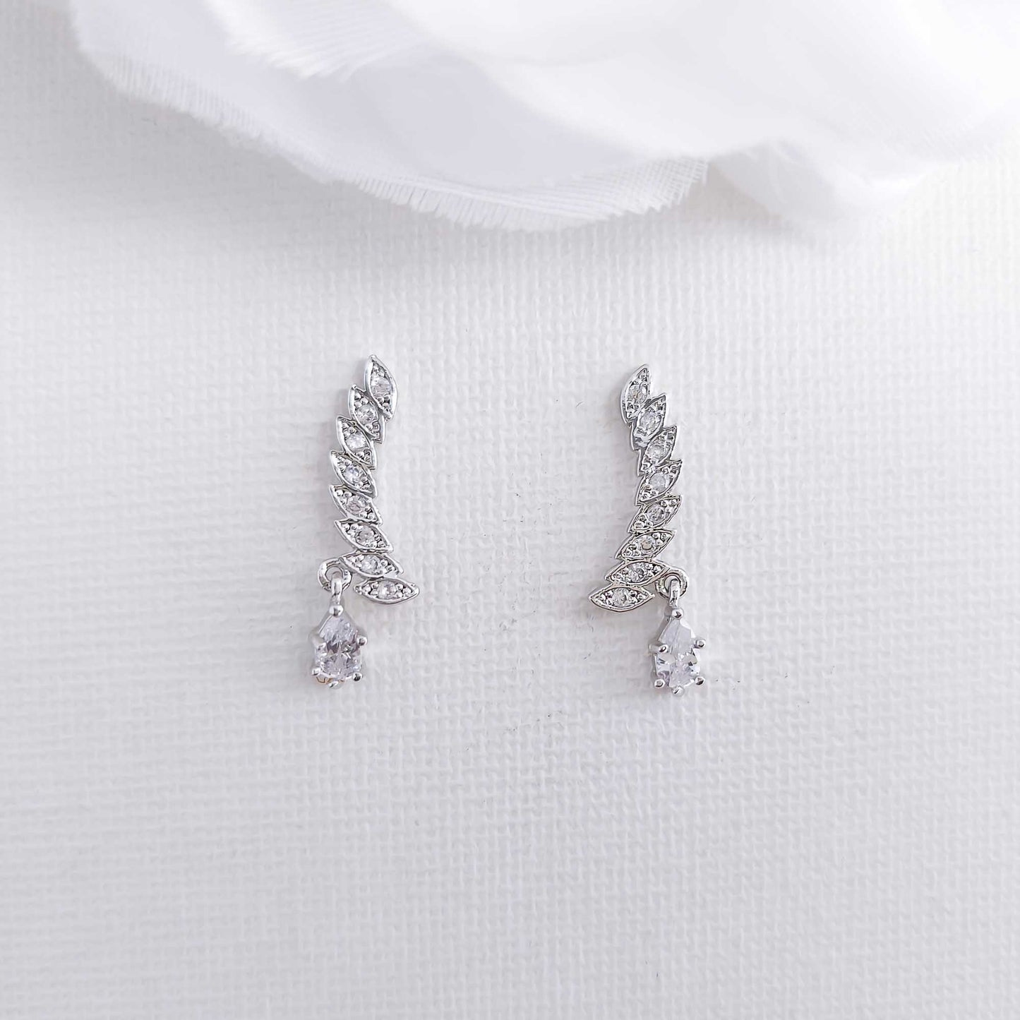 Leaf Climber Earrings-Maeve