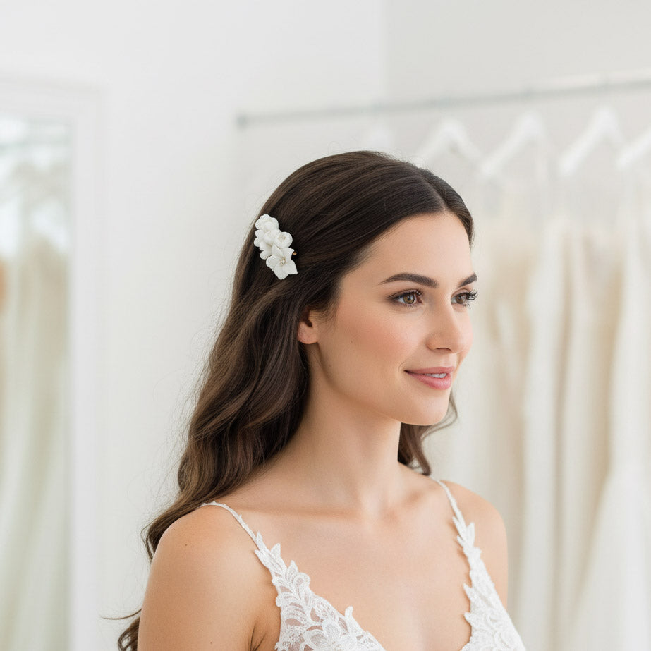 Buy Flower Girl Hair Clip| Floral Wedding Hair Accessory for Your