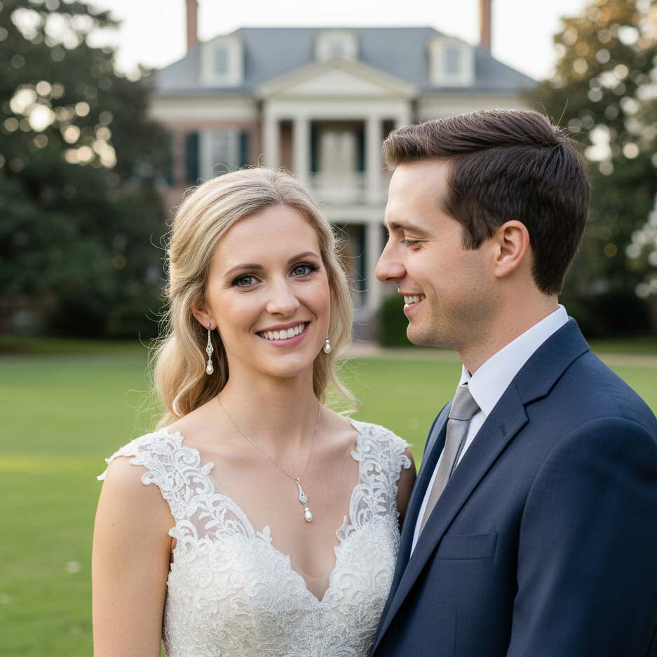 Vintage Style Rose Gold Bridal Earrings-Lisa