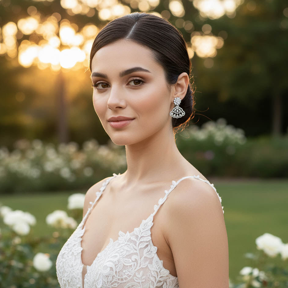 Non-pierced Wedding Clip-On Earrings: Vintage Style and All-Day Comfort- Litvik