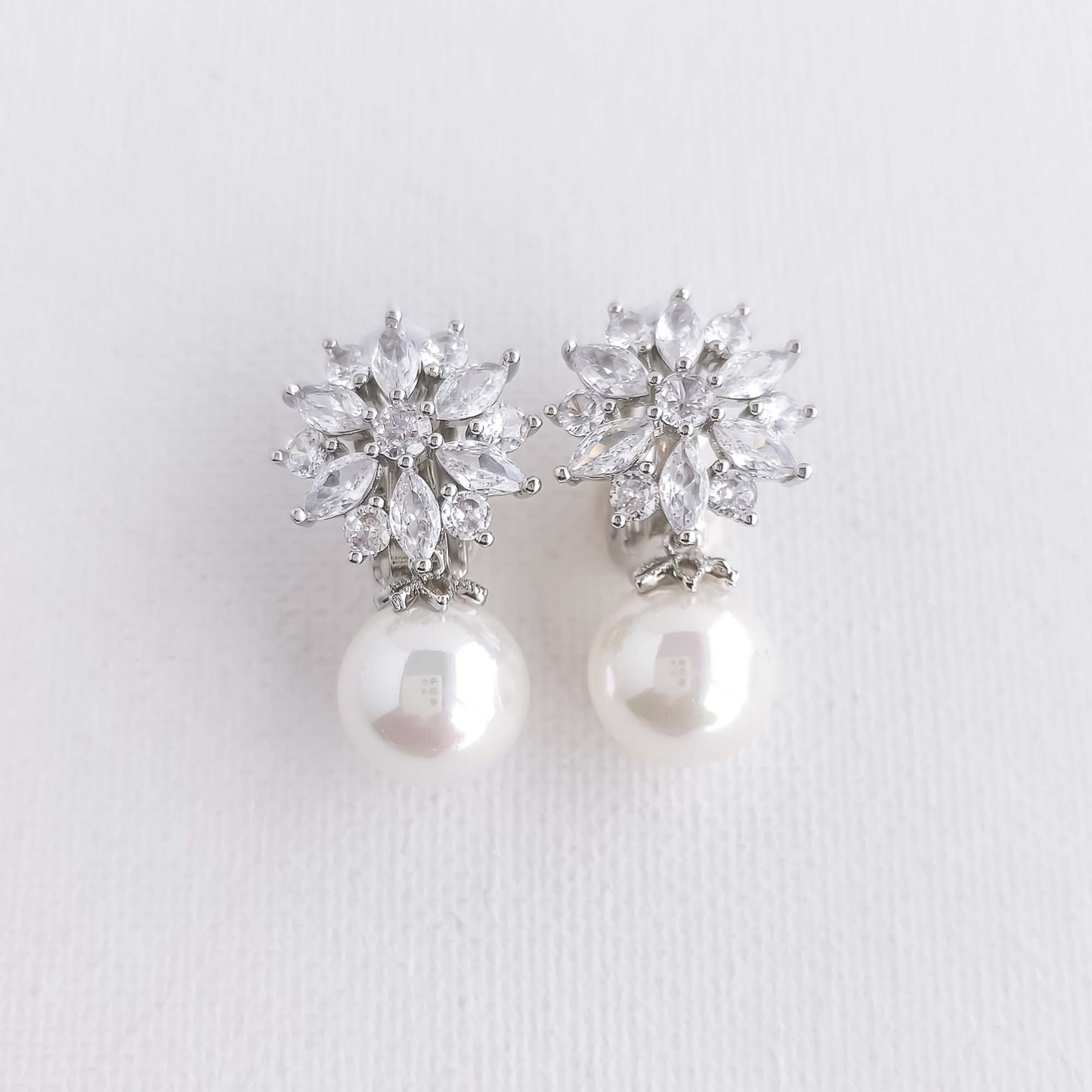 Clip-On Earrings with Pearls-Maya