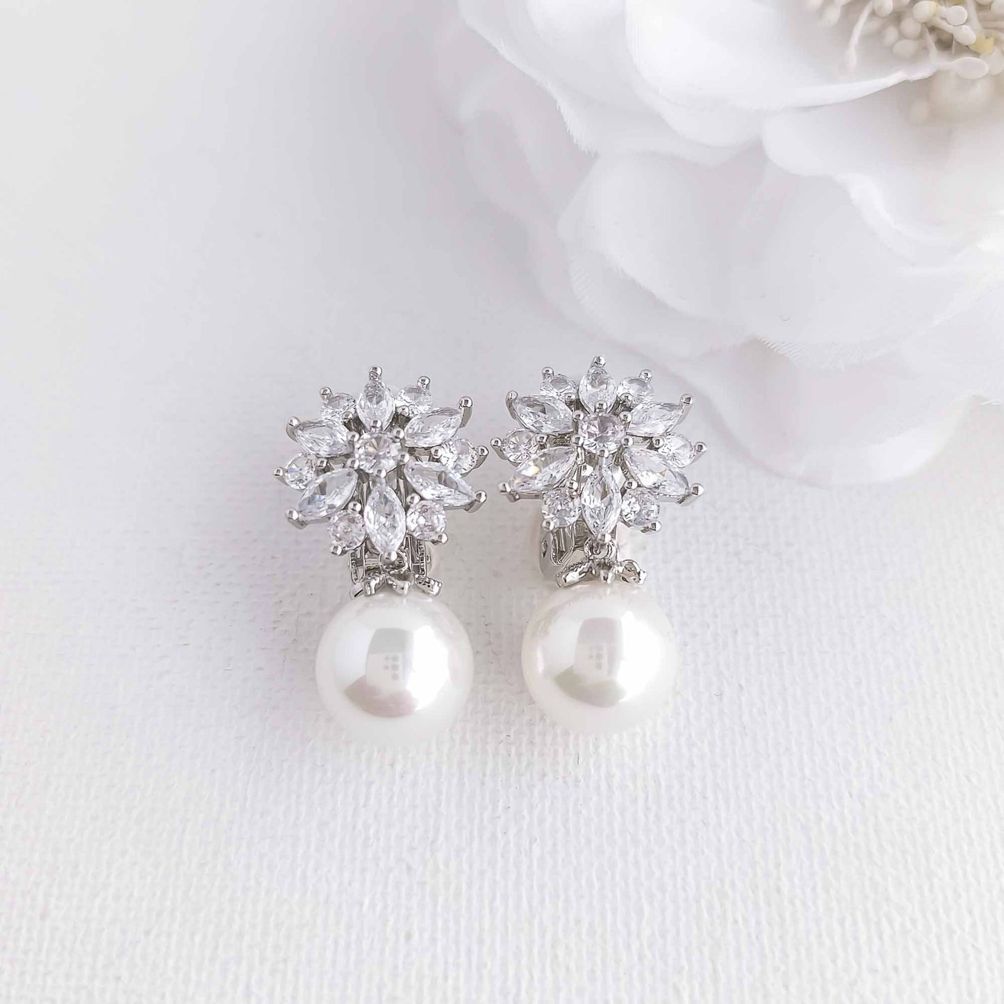 Clip-On Earrings with Pearls-Maya