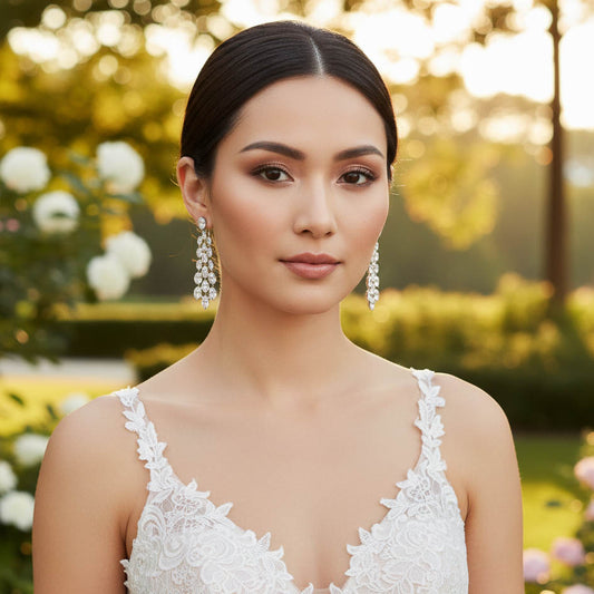 Clip On Chandelier Earrings for Weddings & Events-Myra