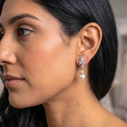 Dainty Pearl Drop Clip On Earrings-Nicole