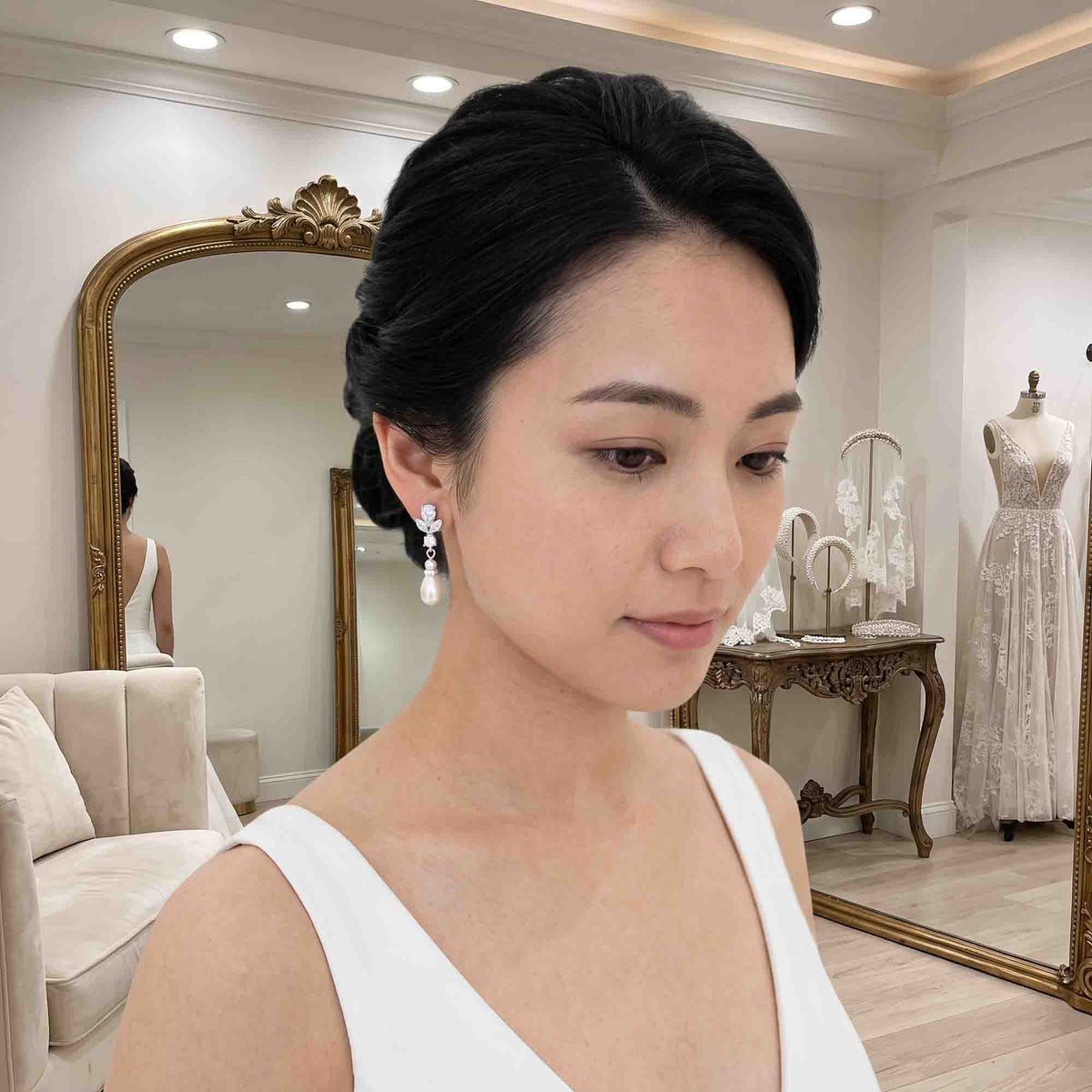 Boucles d'oreilles à clipser Dainty Pearl-Nicole