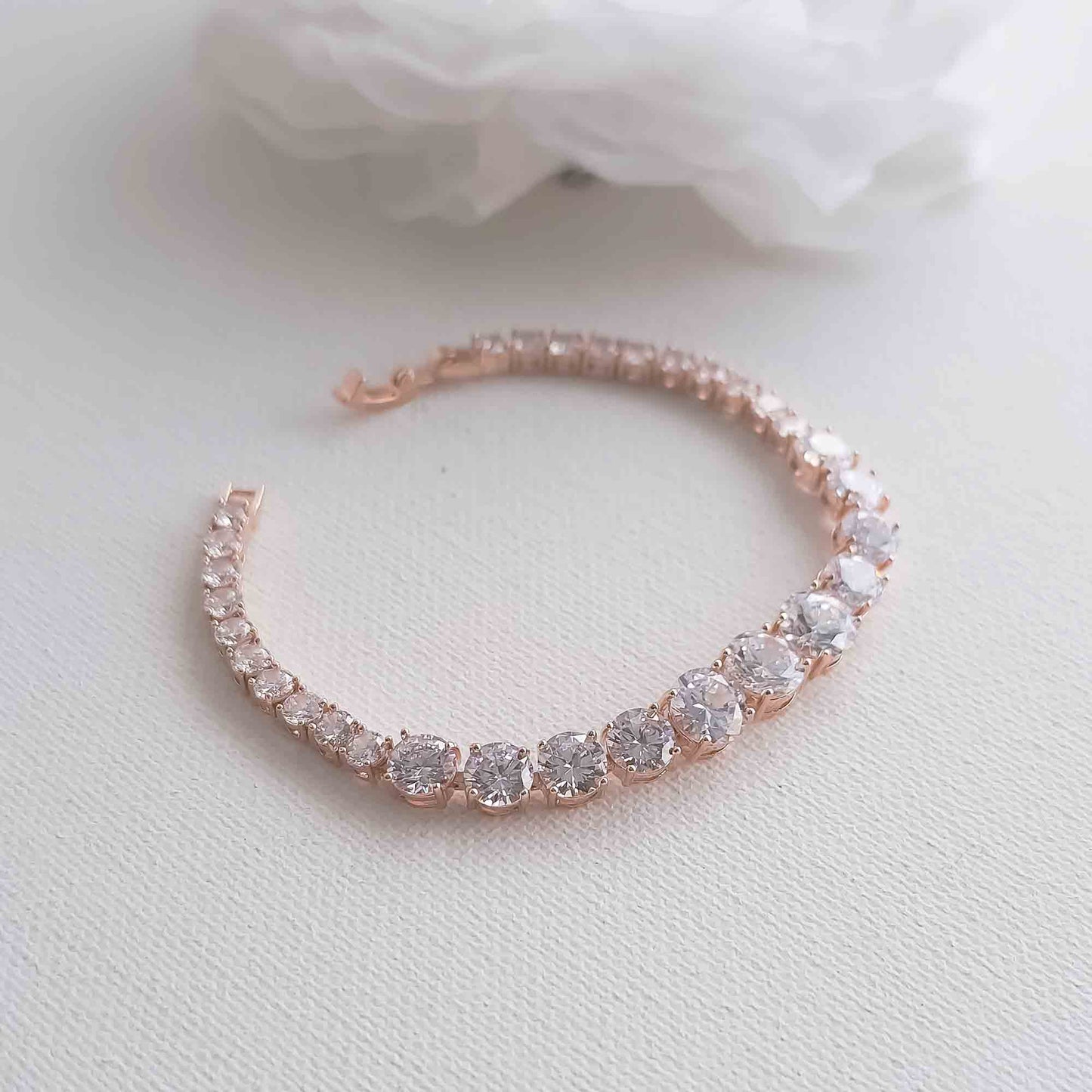 Silver Graduated Tennis Bracelet - Nora