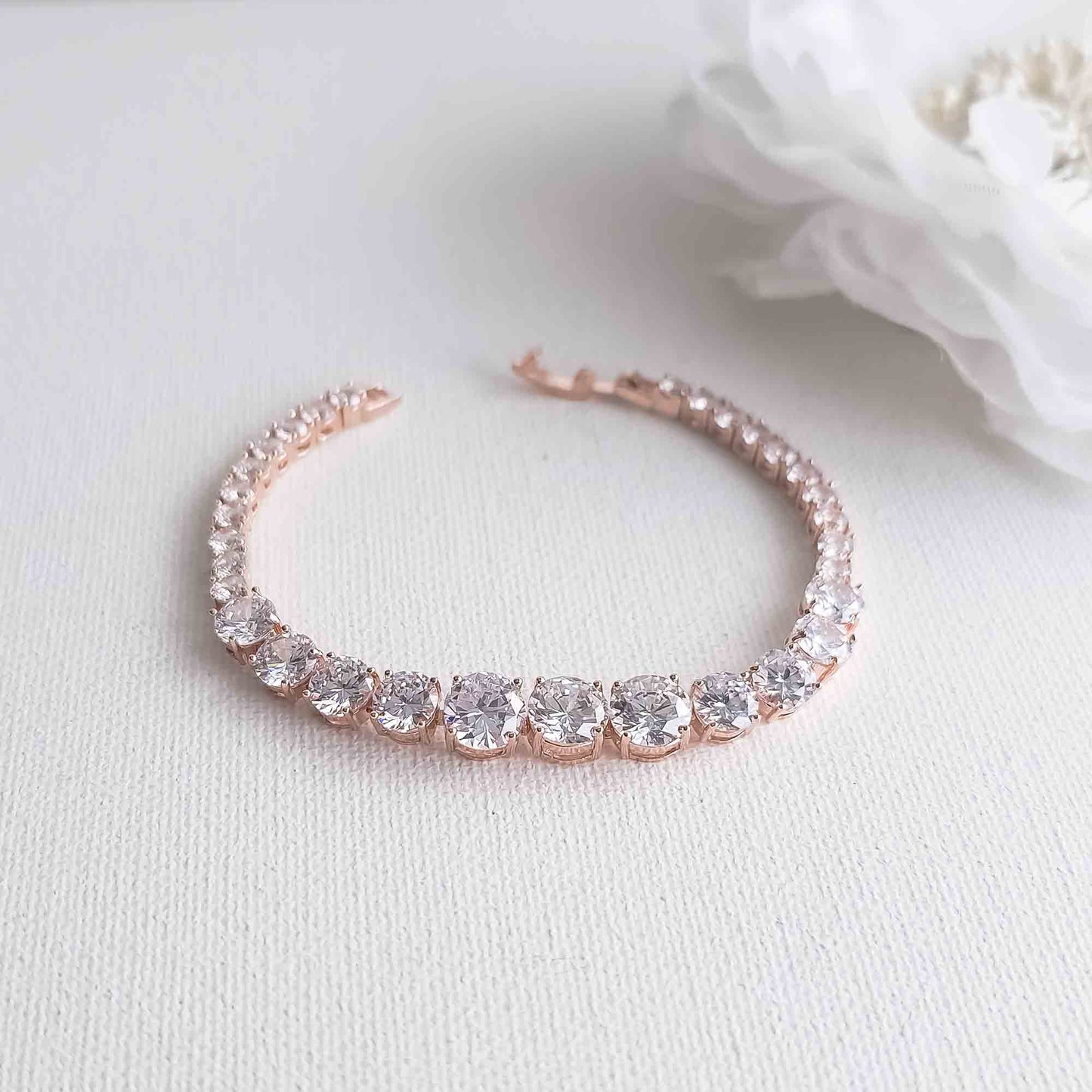Silver Graduated Tennis Bracelet - Nora