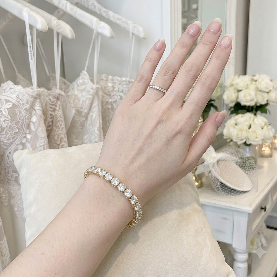 Graduated Tennis Bracelet in Rose Gold and Cubic Zirconia - Nora
