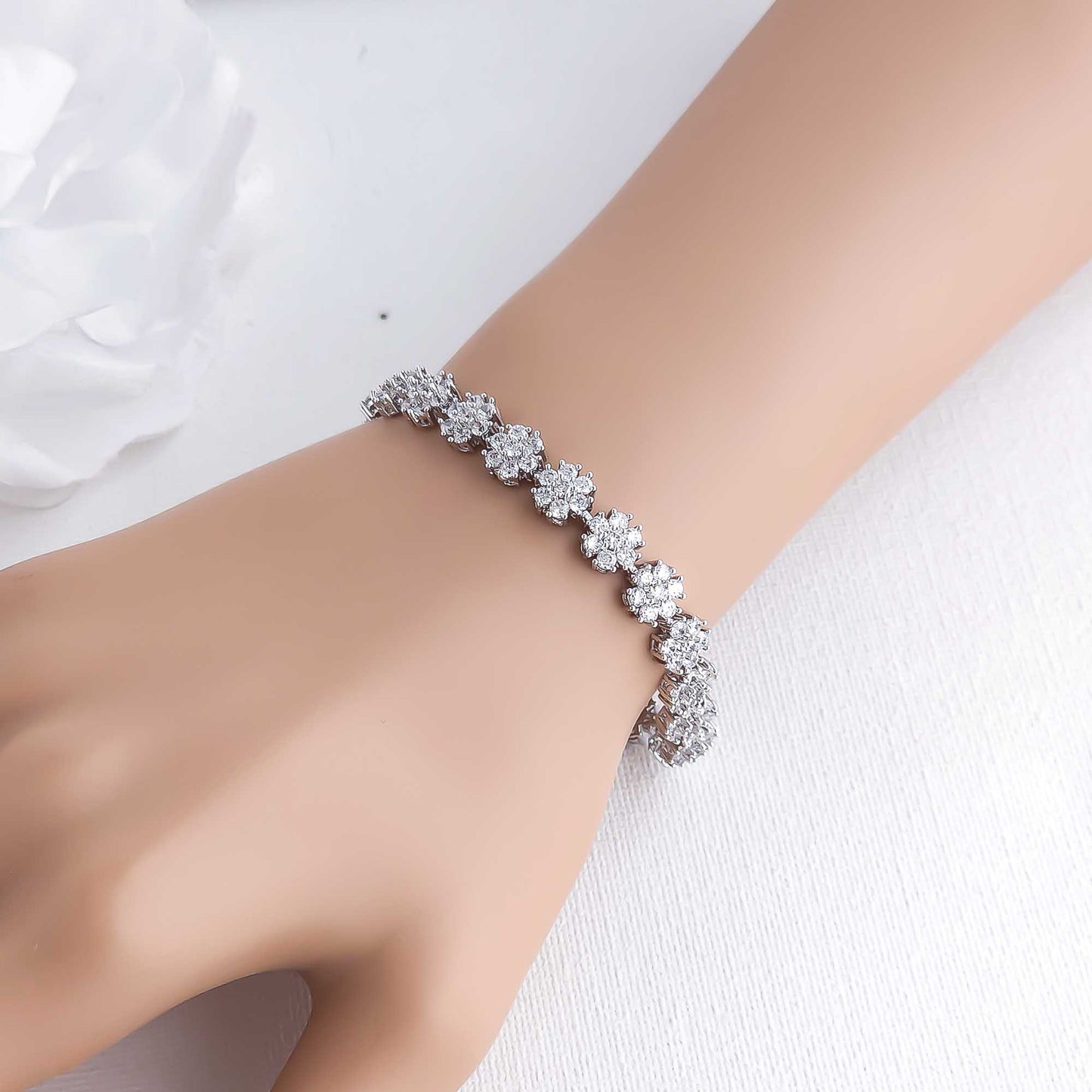 Ensemble de bijoux de mariage et de réception en zircon cubique pour Brides-Anya