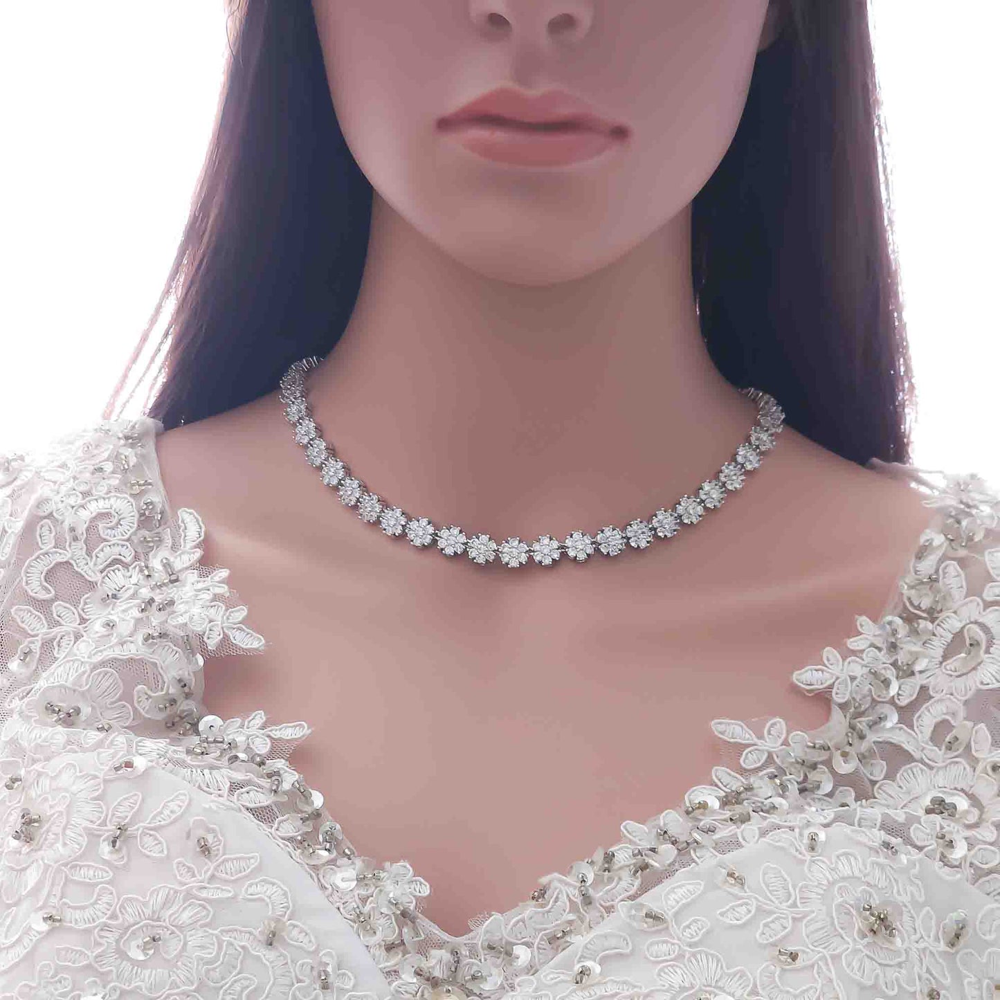 Ensemble de bijoux de mariage et de réception en zircon cubique pour Brides-Anya