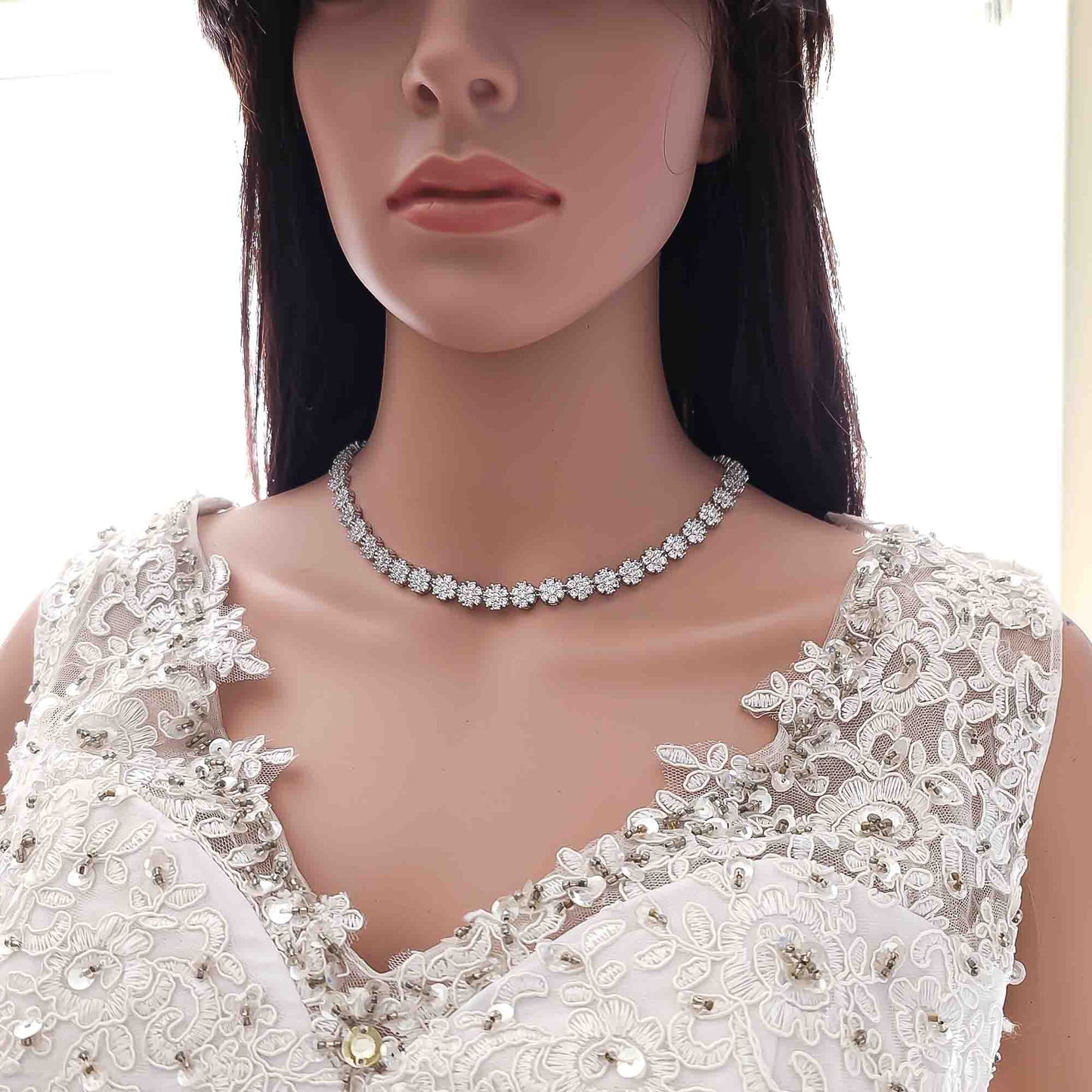 Ensemble de bijoux de mariage et de réception en zircon cubique pour Brides-Anya