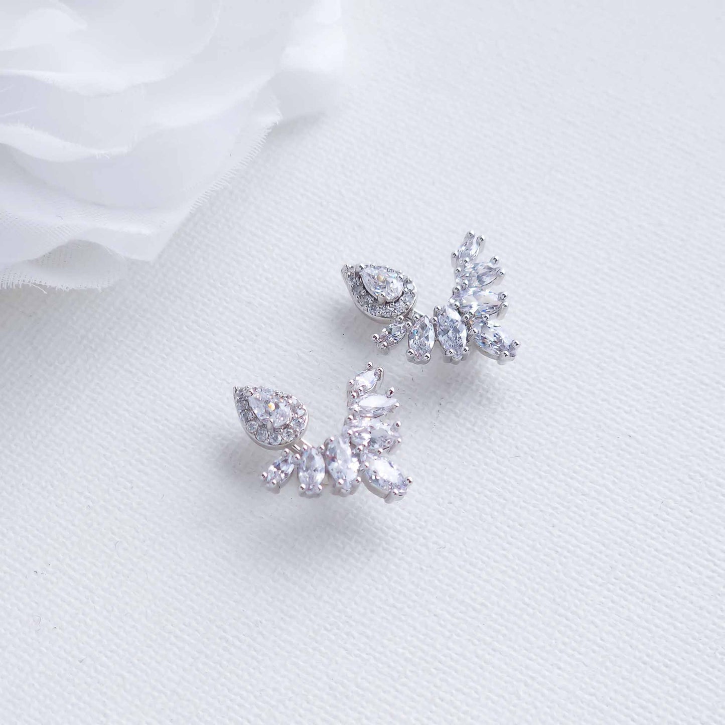 Cubic Zirconia Jacket Earrings-Kinsley