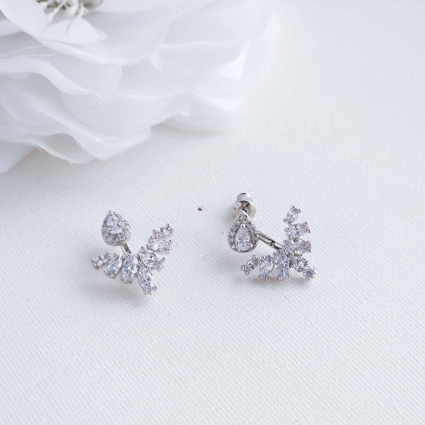 Cubic Zirconia Jacket Earrings-Kinsley