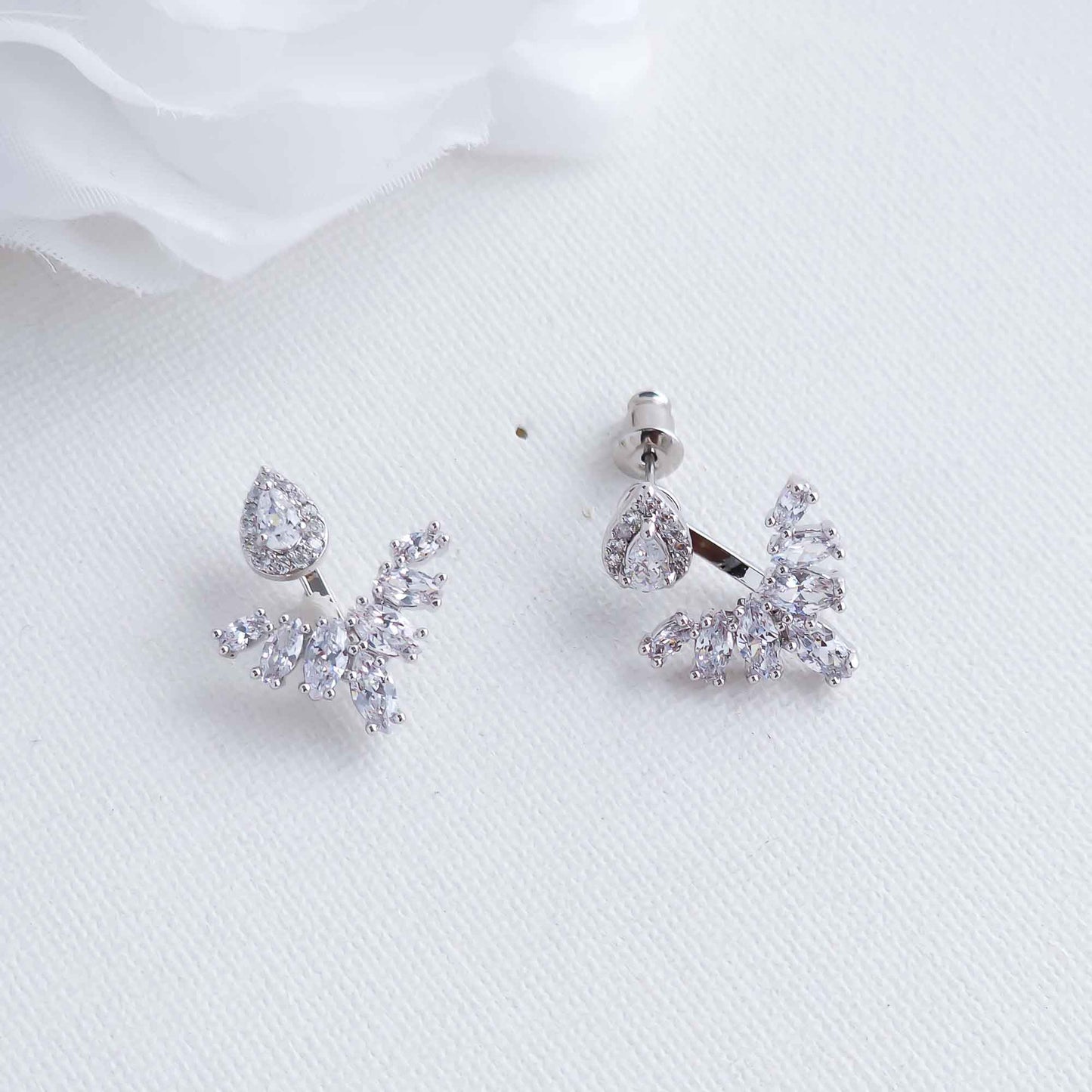 Cubic Zirconia Jacket Earrings-Kinsley