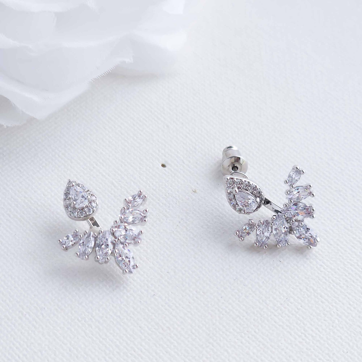 Cubic Zirconia Jacket Earrings-Kinsley