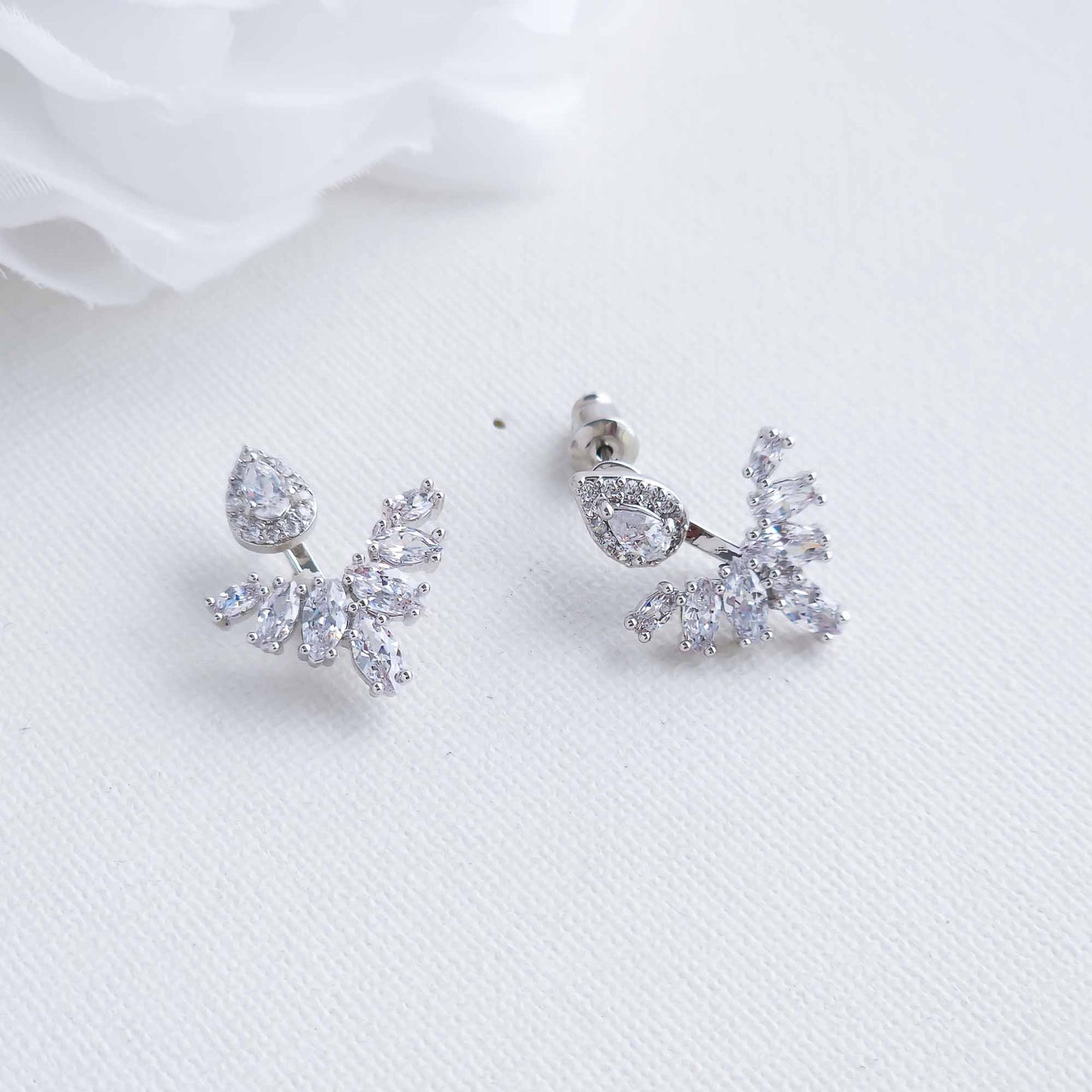 Cubic Zirconia Jacket Earrings-Kinsley