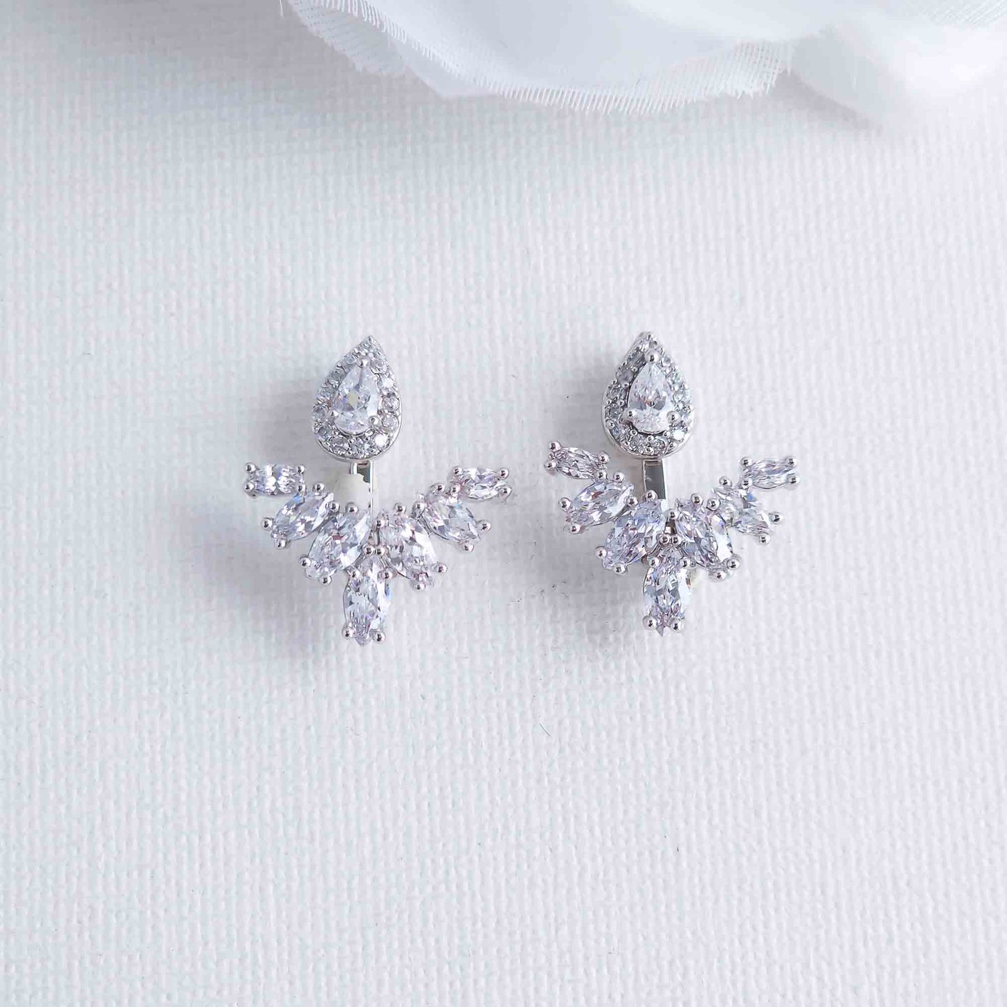 Cubic Zirconia Jacket Earrings-Kinsley