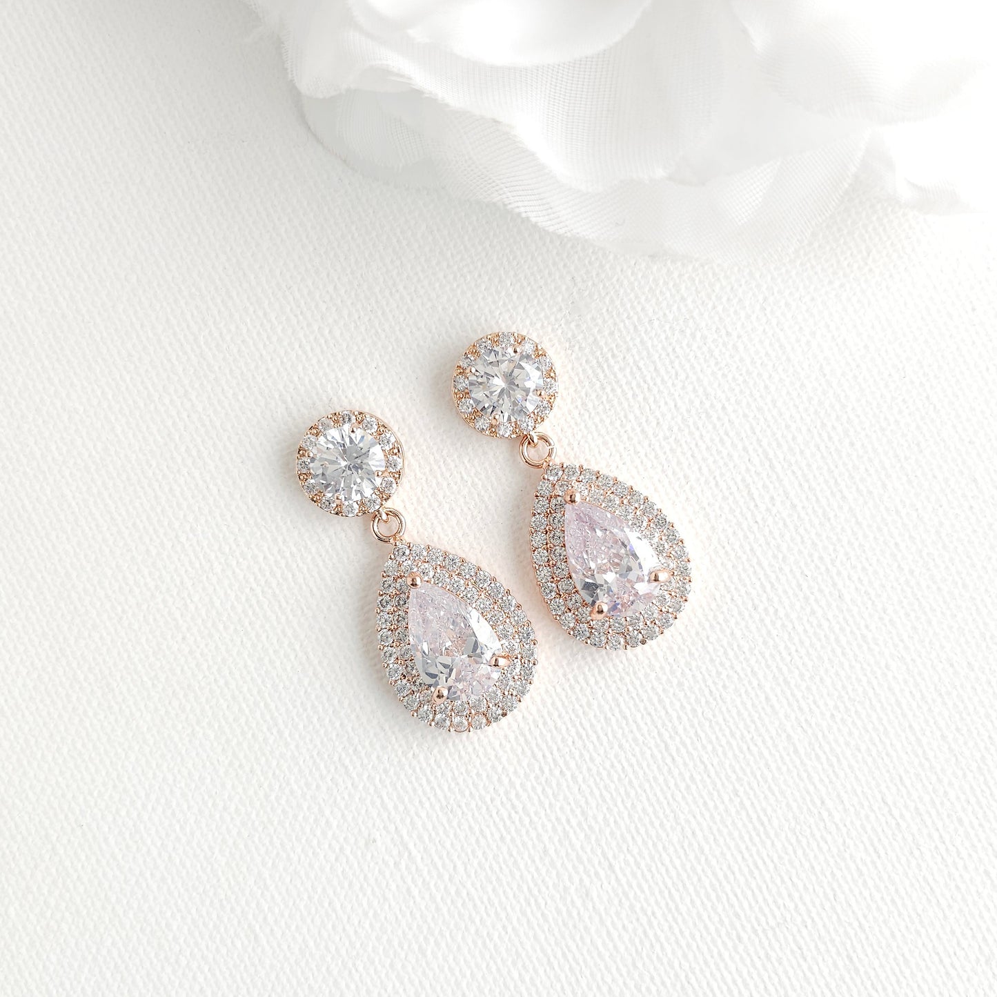 Silver Vintage-Inspired Teardrop Earrings | Bridal & Evening Statement Jewelry - Grace