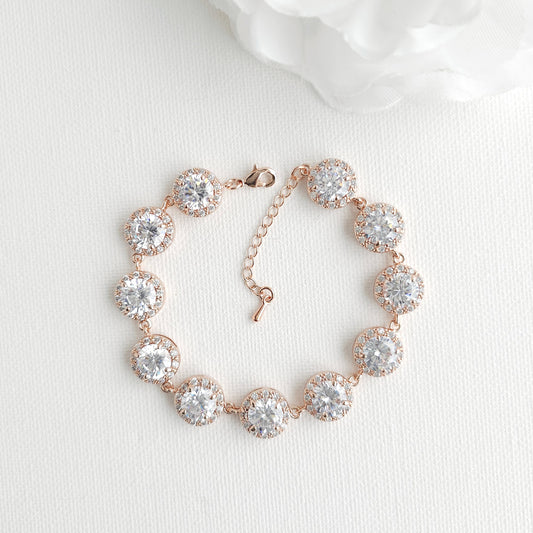 Bracelet de mariage en cristal doré dans un bracelet de tennis Marquis Style-Hayley