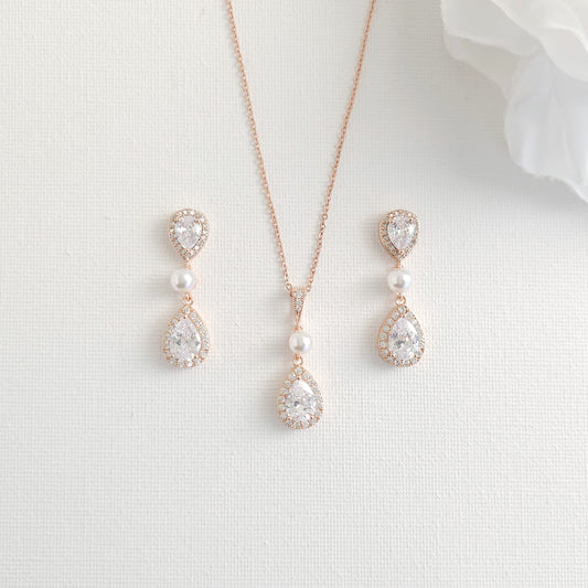 Ensemble de bijoux en or rose pour les mariages - Emma