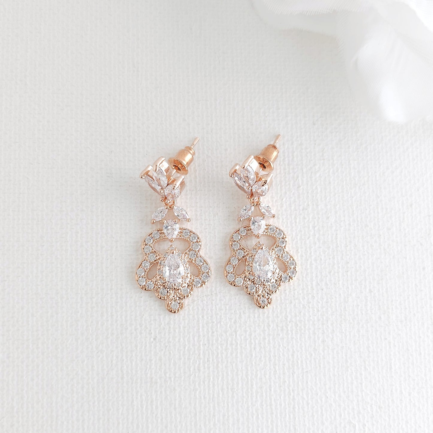 Vintage Gold Earrings for the Modern Bride and Bridesmaids- Norma