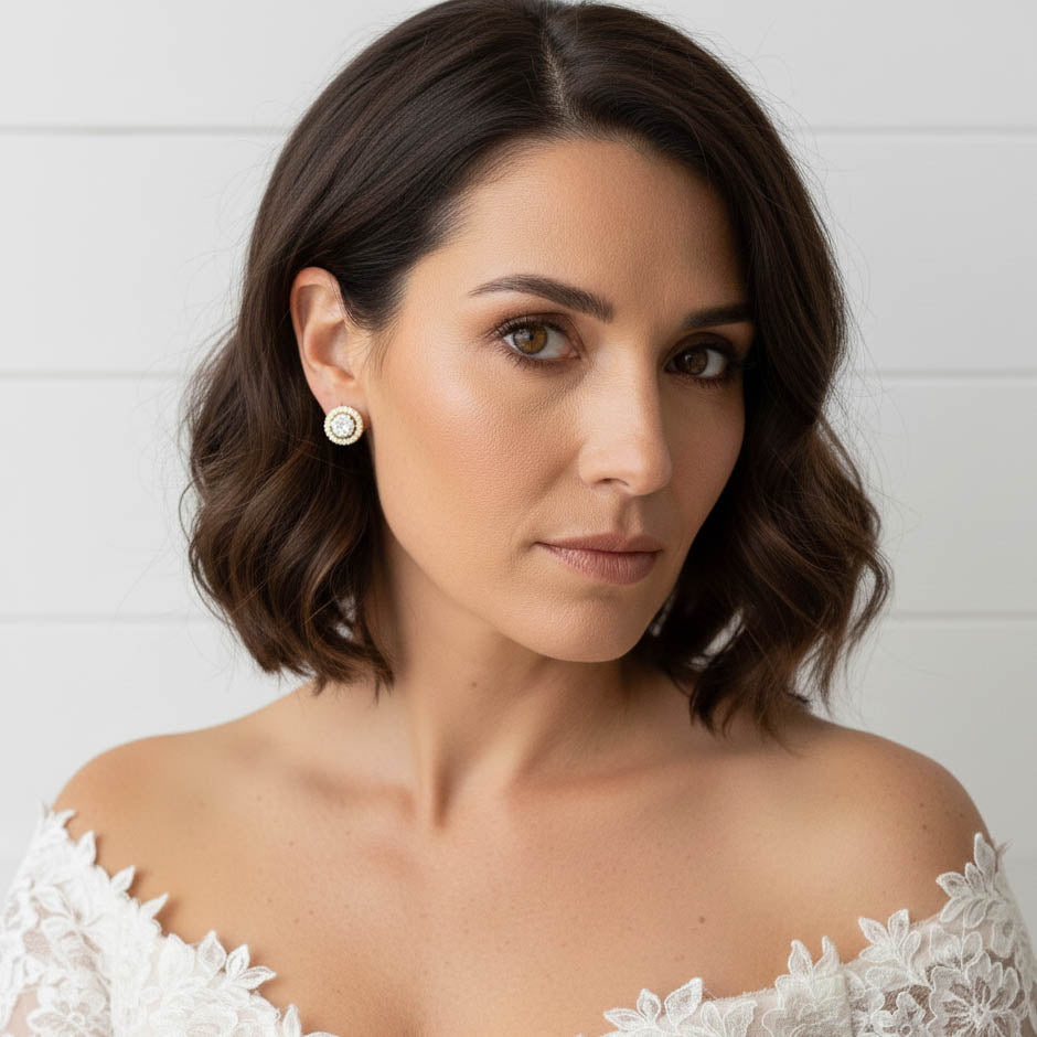 Boucles d'Oreilles Rondes Or Rose - Denise