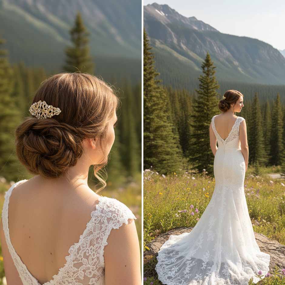 Grand Vintage Gold Hair Comb for A Statement Filigree Heirloom Gowns- Seraphina