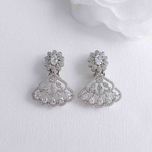 Short Drop Clip-on Earrings Brides-Litvik