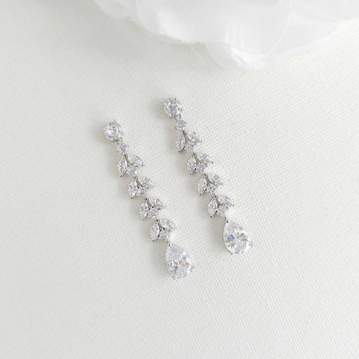 Marquise Crystal Bridal Earrings in Gold - Kira