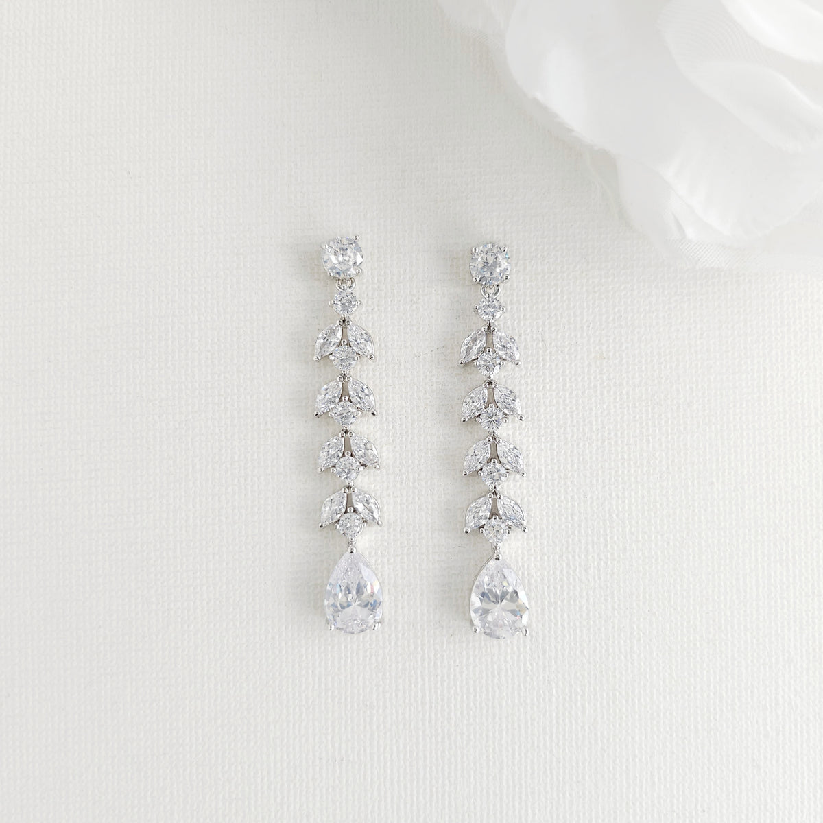 Marquise Bridal Earrings in Rose Gold- Kira