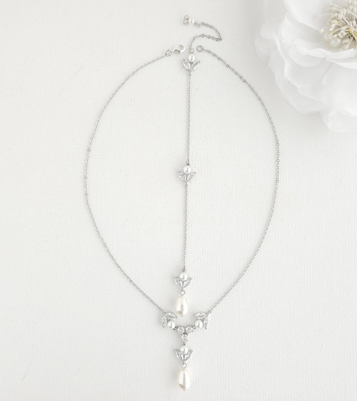 Simple Detachable Back Necklace for the Minimalistic Bride-Leila