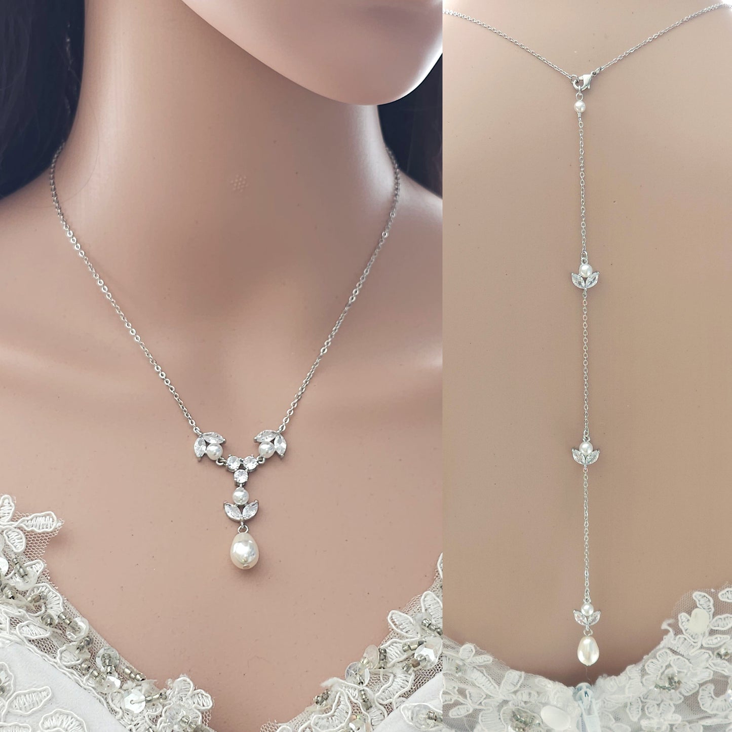 Delicate Back Jewelry for Wedding Dress-Leila