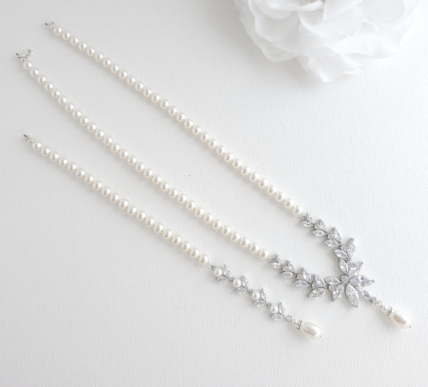 Collier Dos Or Rose en Perles Avec Décors Séparables-Katie