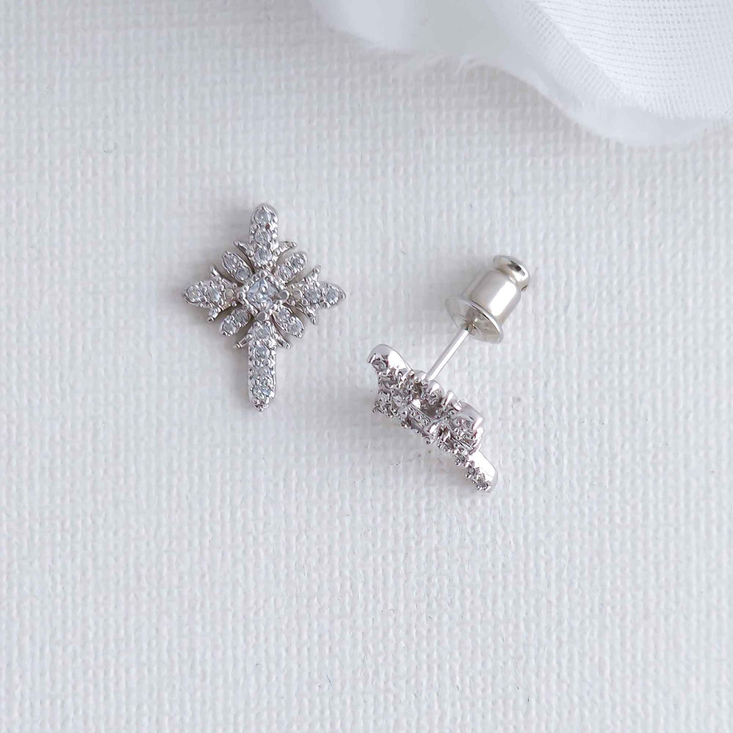 Small Silver Cross Earrings-Josie